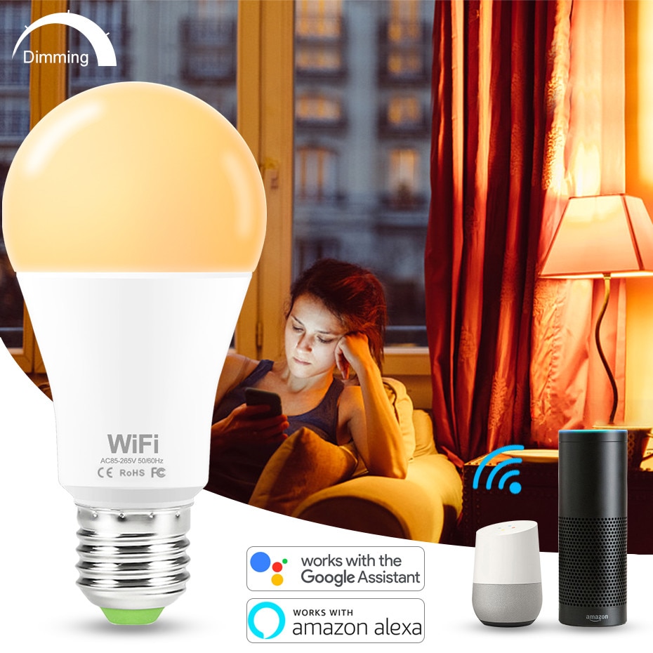 15W E27 Smart LED Bulb WIFI Control Equal to 100W In…