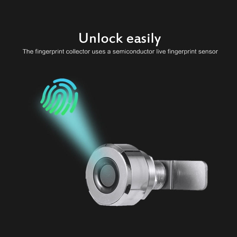 1pcs Fingerprint Lock 0.5 Second Quick Unlock Drawer Digital Lock Smart Keyless Padlocks Door USB Rechargeable Family Safety