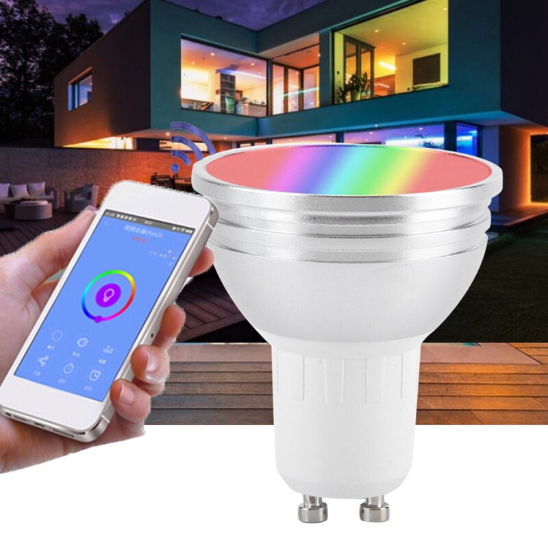 6W WiFi Smart Light Bulb E27 E26 B22 GU10 GU5.3 Dimmable LED RGB Lamp Work With Amazon Alexa Google Home APP Control Bulb