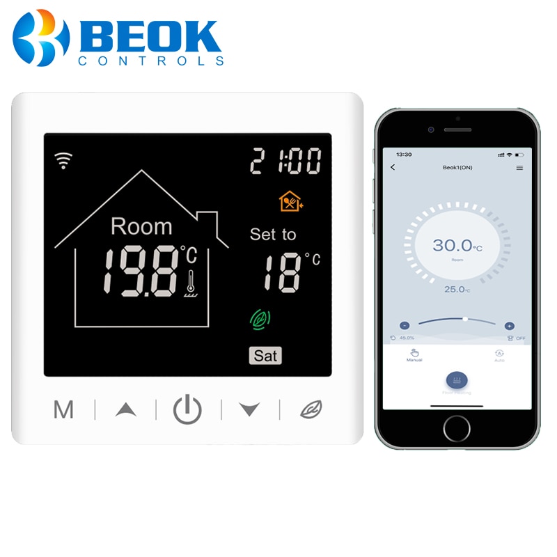 Beok Smart Gas Boiler Thermostat Wifi Temperature Controller Weekly Programmable For Temperature Regulator Warm Room