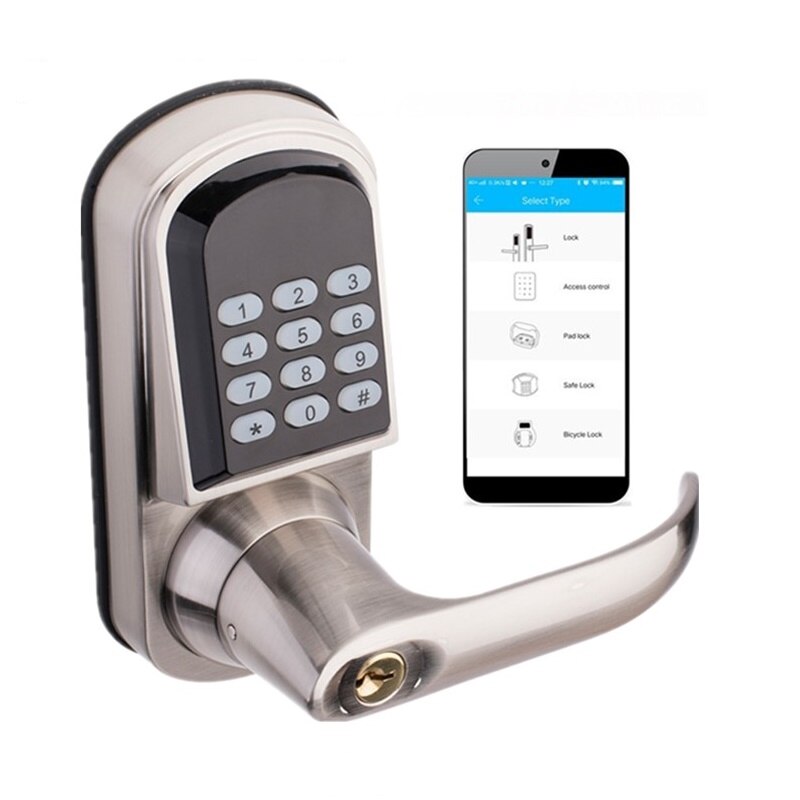 Bluetooth Smart Phone Electronic Door Lock APP Control, Code, Mechanical keys for Home Hotel Smart Entry