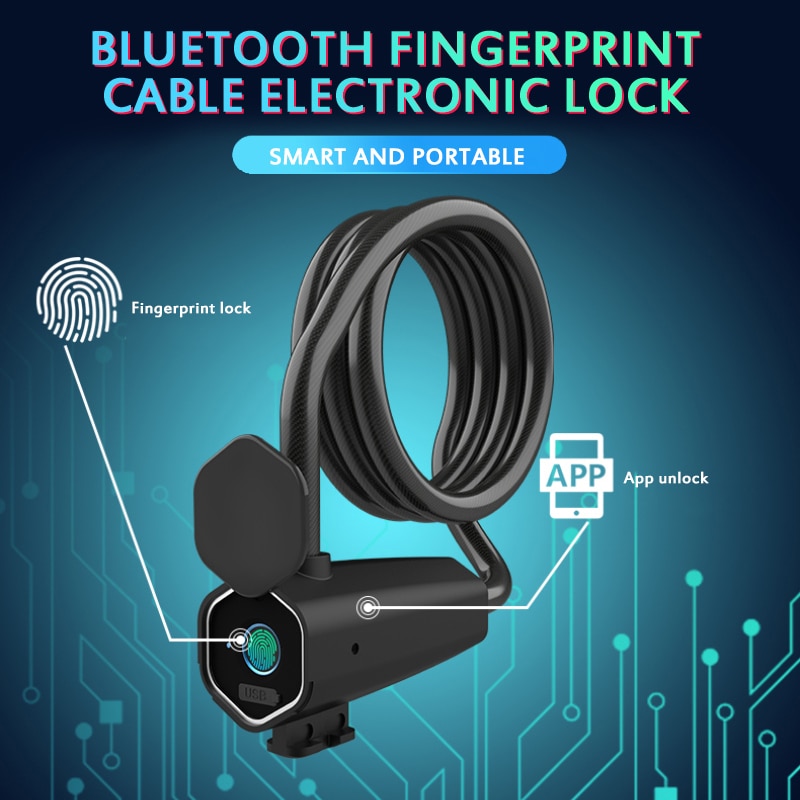 Bluetooth Steel Rope Fingerprint Lock Anti-theft Ant…