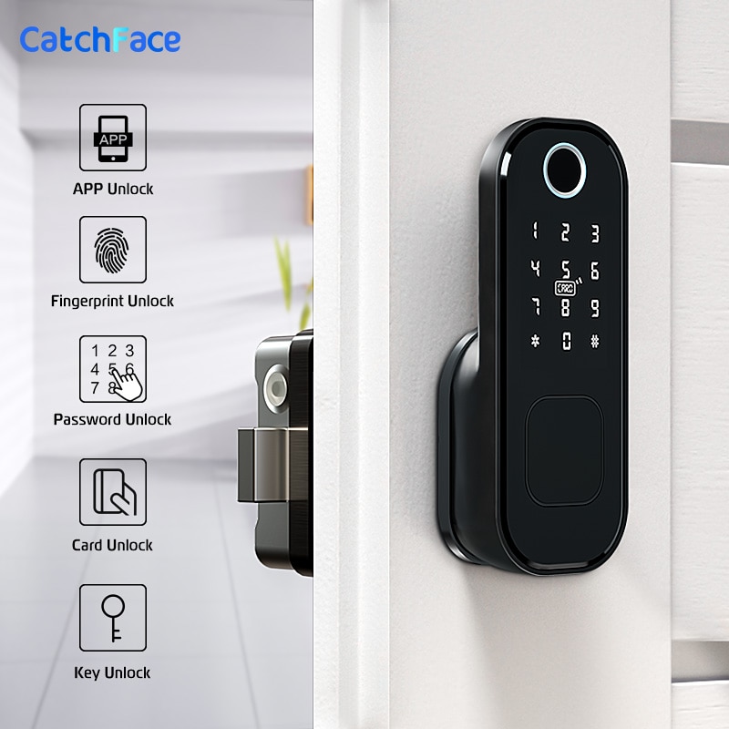 Fingerprint Door Lock Waterproof Outdoor Gate Bluetooth Lock TT Lock App Passcode Rfid Card Keyless Front Electronic Lock