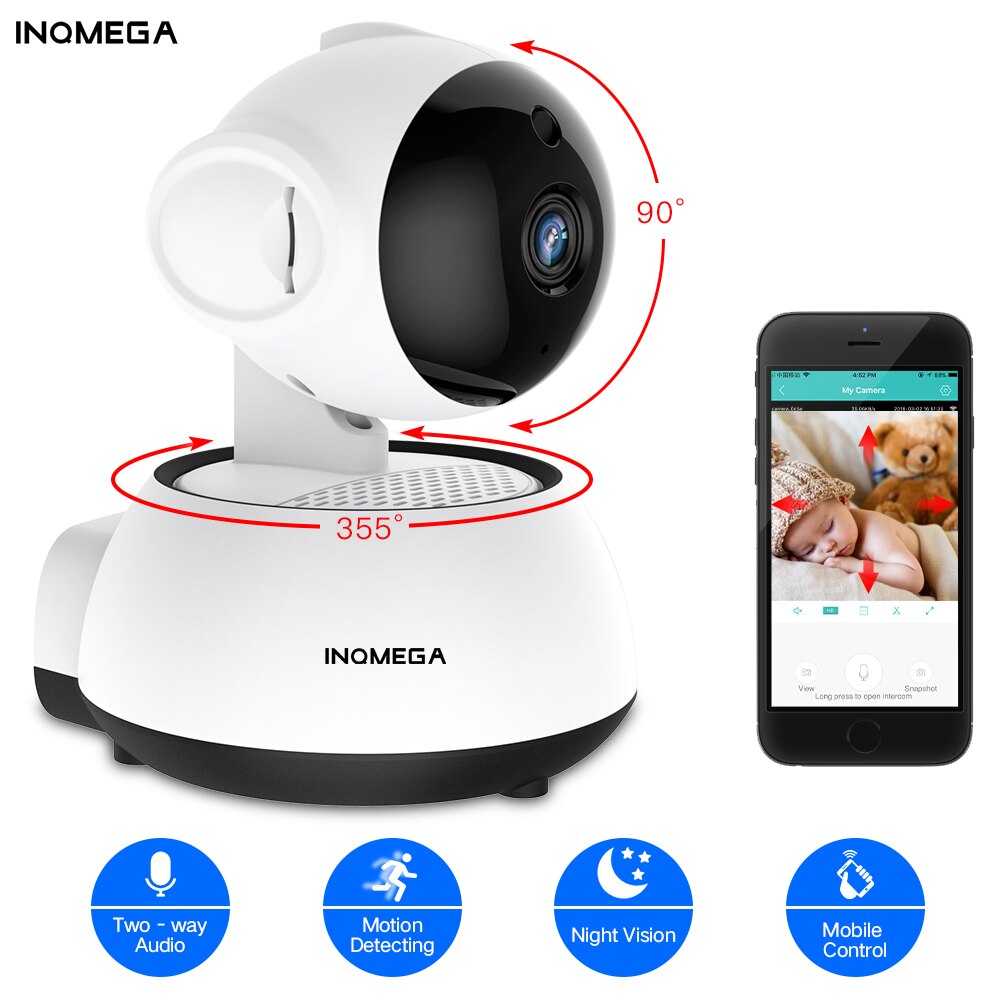 INQMEGA Smart Wireless IP Camera Home Security WiFi Camera Audio Record Surveillance Baby Monitor Mini CCTV Night Vision Camer