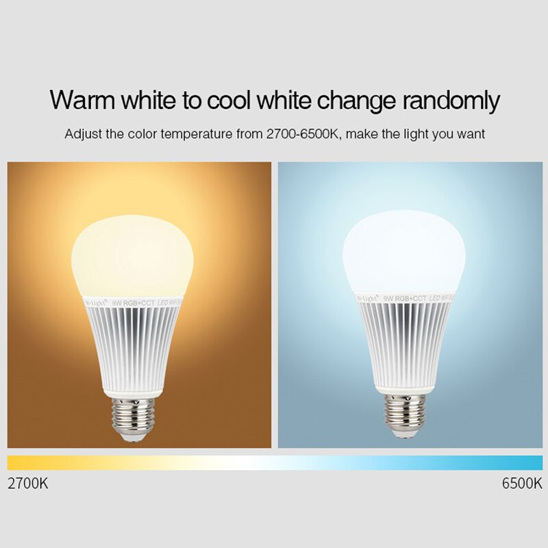 Milight 9W 2.4G RGB CCT Wifi Led Bulb YB1 2700K-6500K Dimmable 2 in 1 Smart Led Light AC100V-240V Led Lamp miboxer