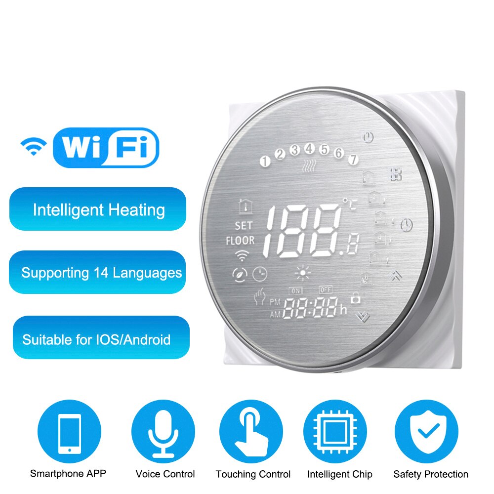 Smart WiFi Touch Thermostat Temperature Wireless Controller For Water/Electric Floor Heating Water/Gas Boiler Works Google Home