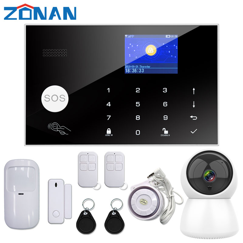 TUYA wifi security alarm system APP Control With IP camera Auto Dial Motion Detector Wireless Home smart gsm alarm kit