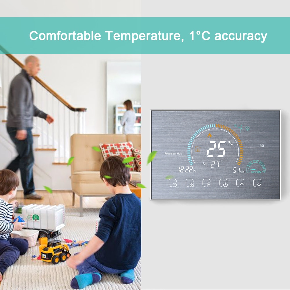 Touch Screen WiFi Smart Thermostat Aotumatic Mode Pr…