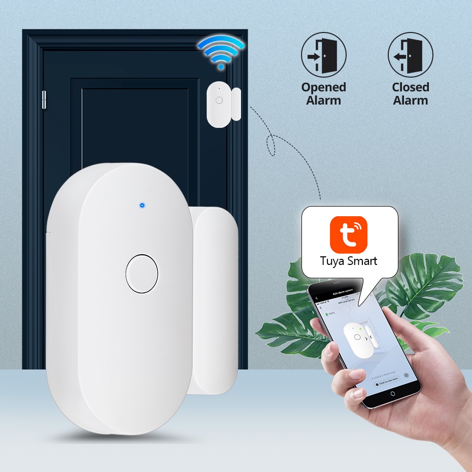 Tuya Smart WiFi Door Sensor Door Open / Closed Wireless Independent Detectors Wifi app Notification Alert Security Alarm