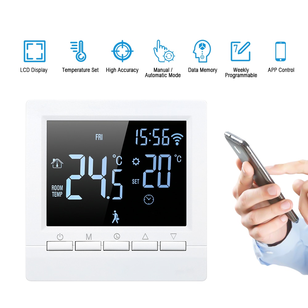 Wi-Fi Thermostat Smart Eletric Floor Heating Thermos…