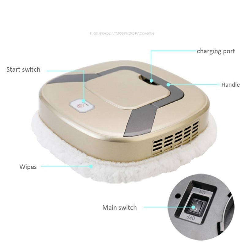 ing Robot Household Automatic Mopping Machine ligent Vacuum Cleaner Cleaning Appliances,Golden