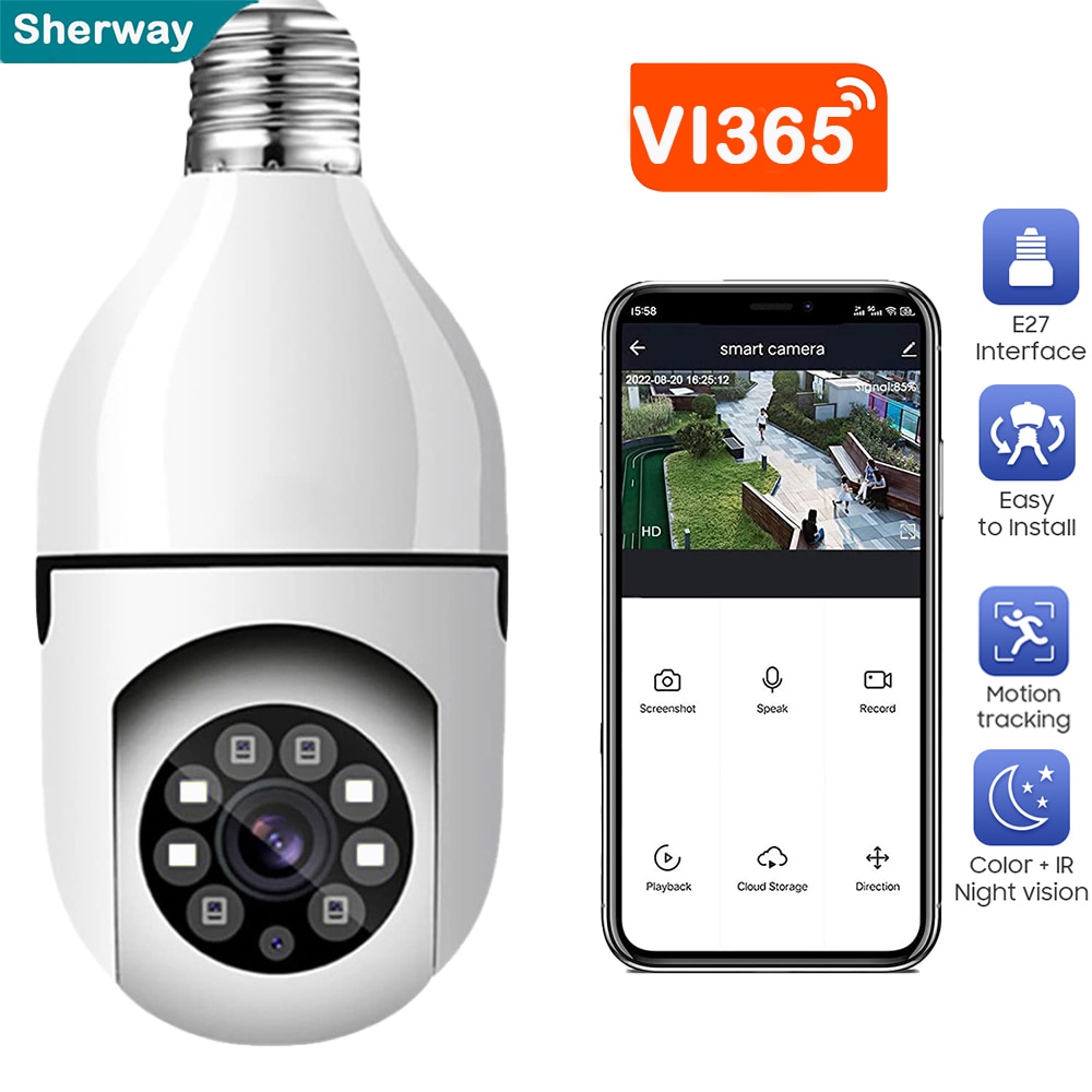 360° Bulb Camera Full HD 1080P 2.4GHz WiFi With Vid…