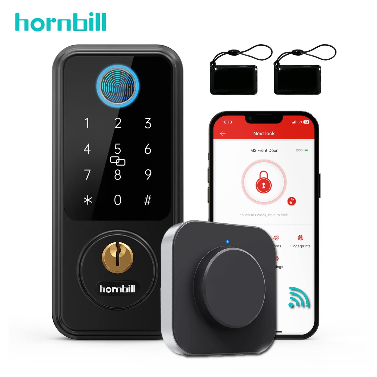 Hornbill Fingerprint Smart Door Lock G2 Hub Wifi Gat…