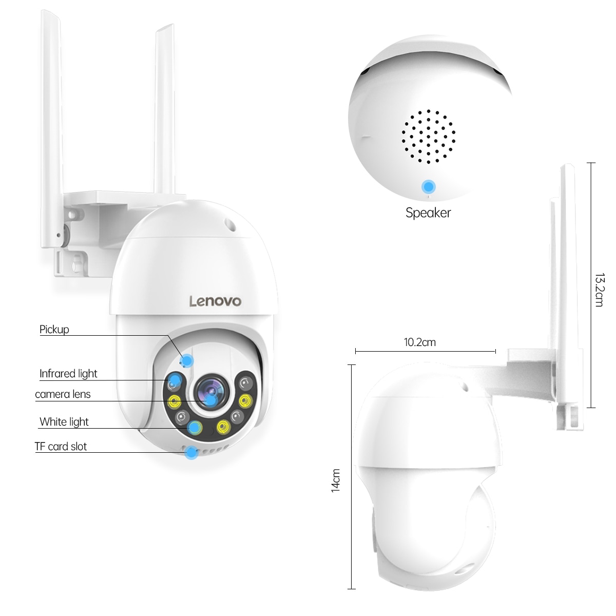 Lenovo 3MP PTZ WIFI IP Camera Audio CCTV Surveillanc…