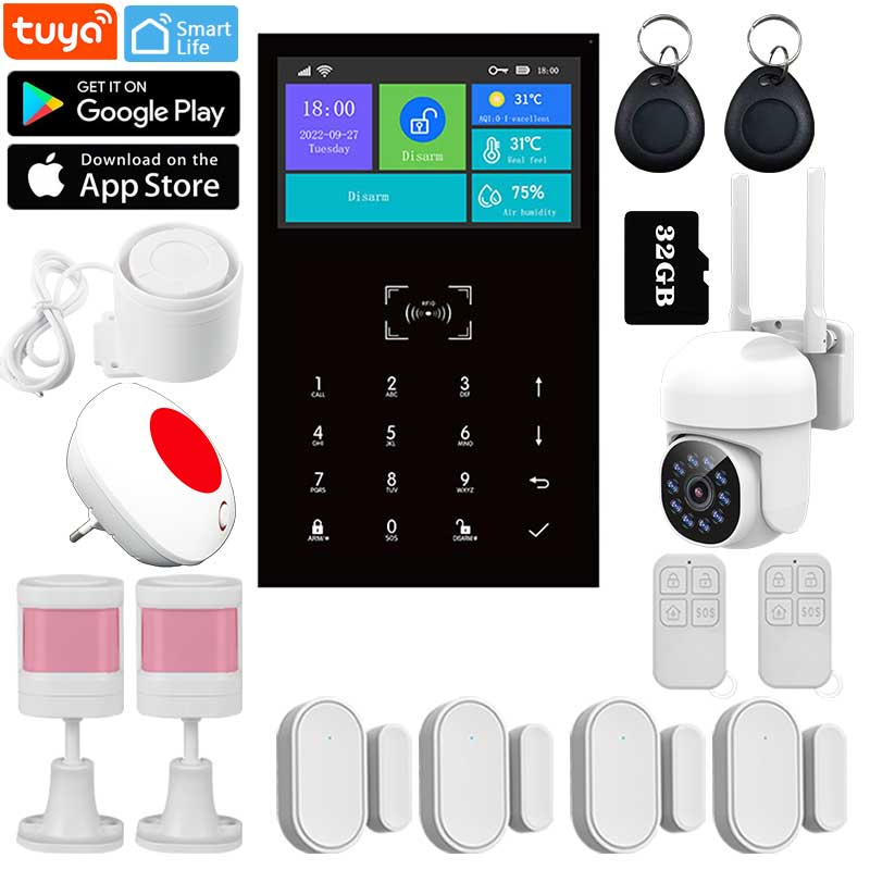 PG109 Tuya WIFI GSM Alarm System Home Burglar Securi…