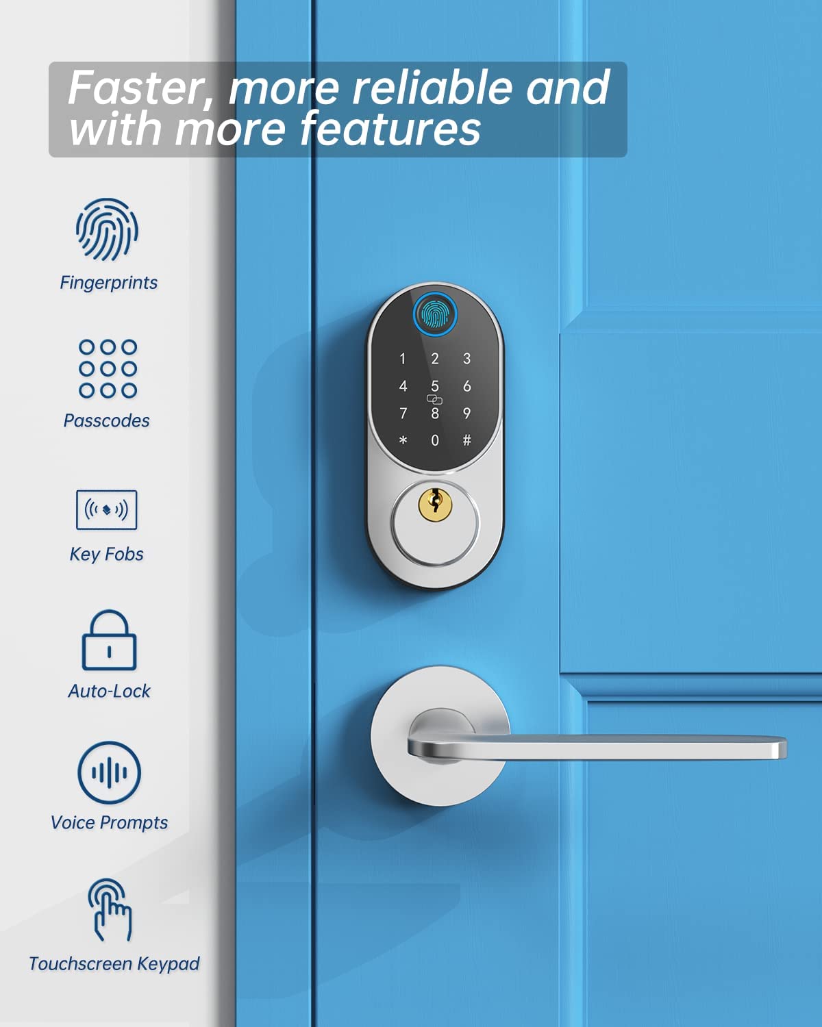 SMONET Smart Door Locks with Keypads Biometric Finge…