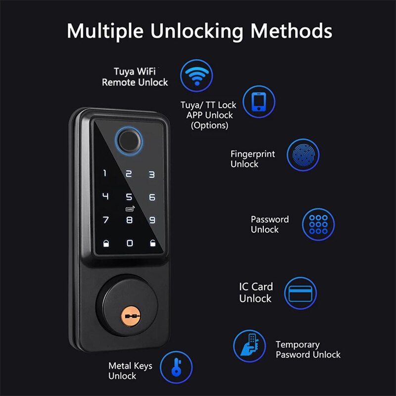 Smart Deadbolt Locks for Home Alexa Wifi Bluetooth T…