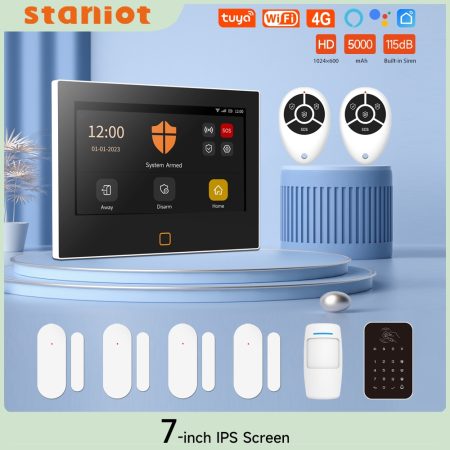 Staniot 7 inch HD Alarm System Wireless WiFi 4G Tuya…