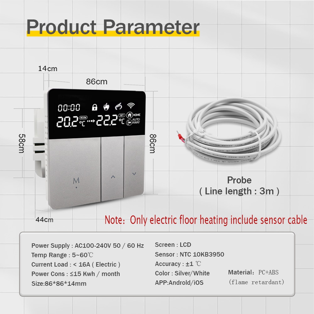 Tuya WiFi Smart Thermostat Electric Floor Heating TR…