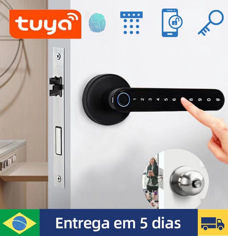 Wifi Tuya Fingerprint Door Lock APP Remotely Open Sm…